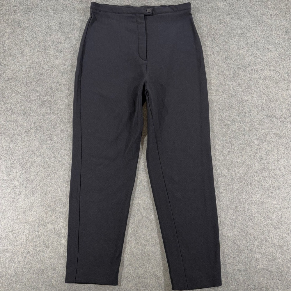 Valerie Stevens Sport Black Ribbed High Waisted Tapered Pants Large